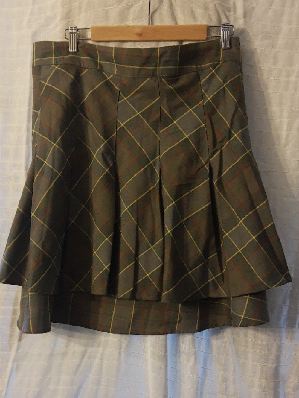 torrid Olive Plaid Wrap Skirt with Buckle Straps - Picture 3 of 5